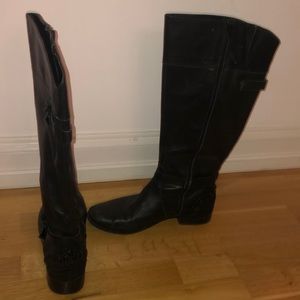 Tall Black Boots with Sparkles on heel